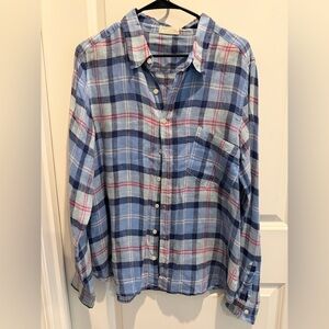 Blue and Red Plaid Men's Shirt